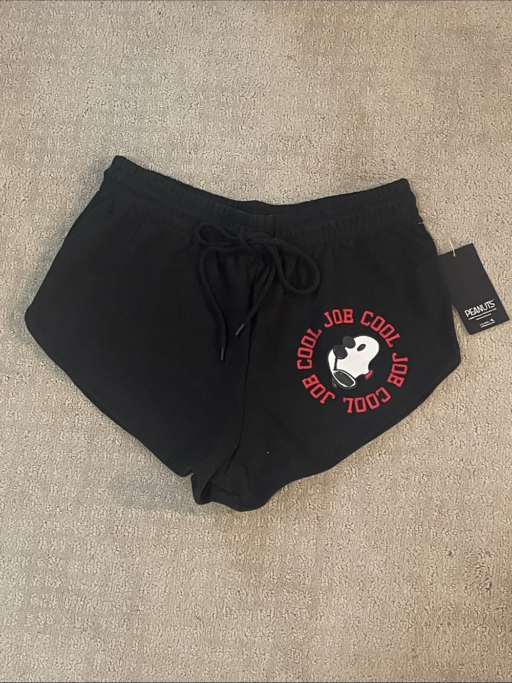 Peanuts NWT large snoopy Joe Cool Black Women's Lounge Shorts